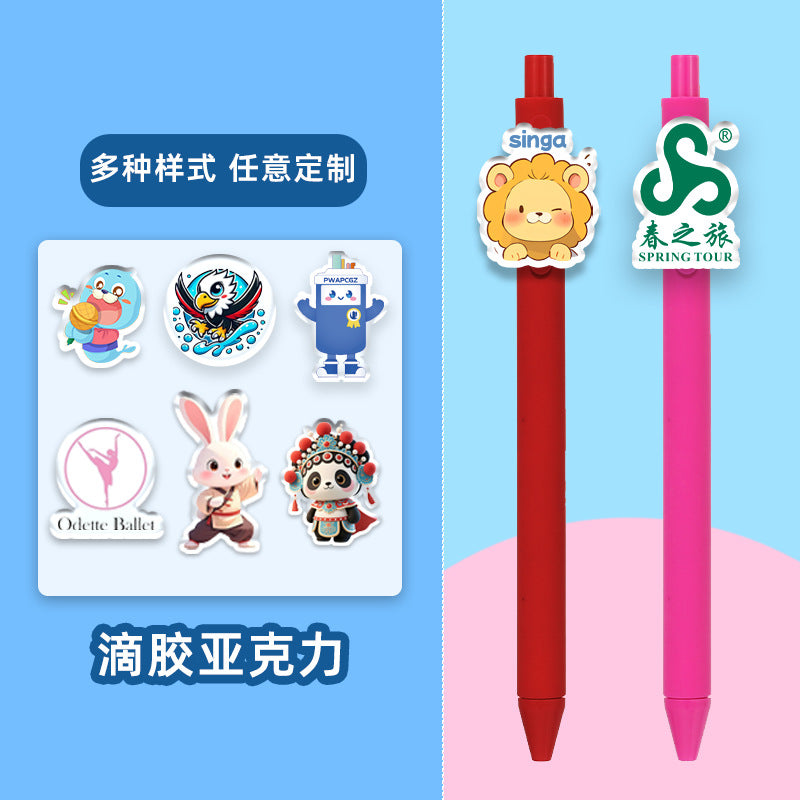 Wholesale Business office stationery gel pen custom printable LOGO custom acrylic latex sticker pen