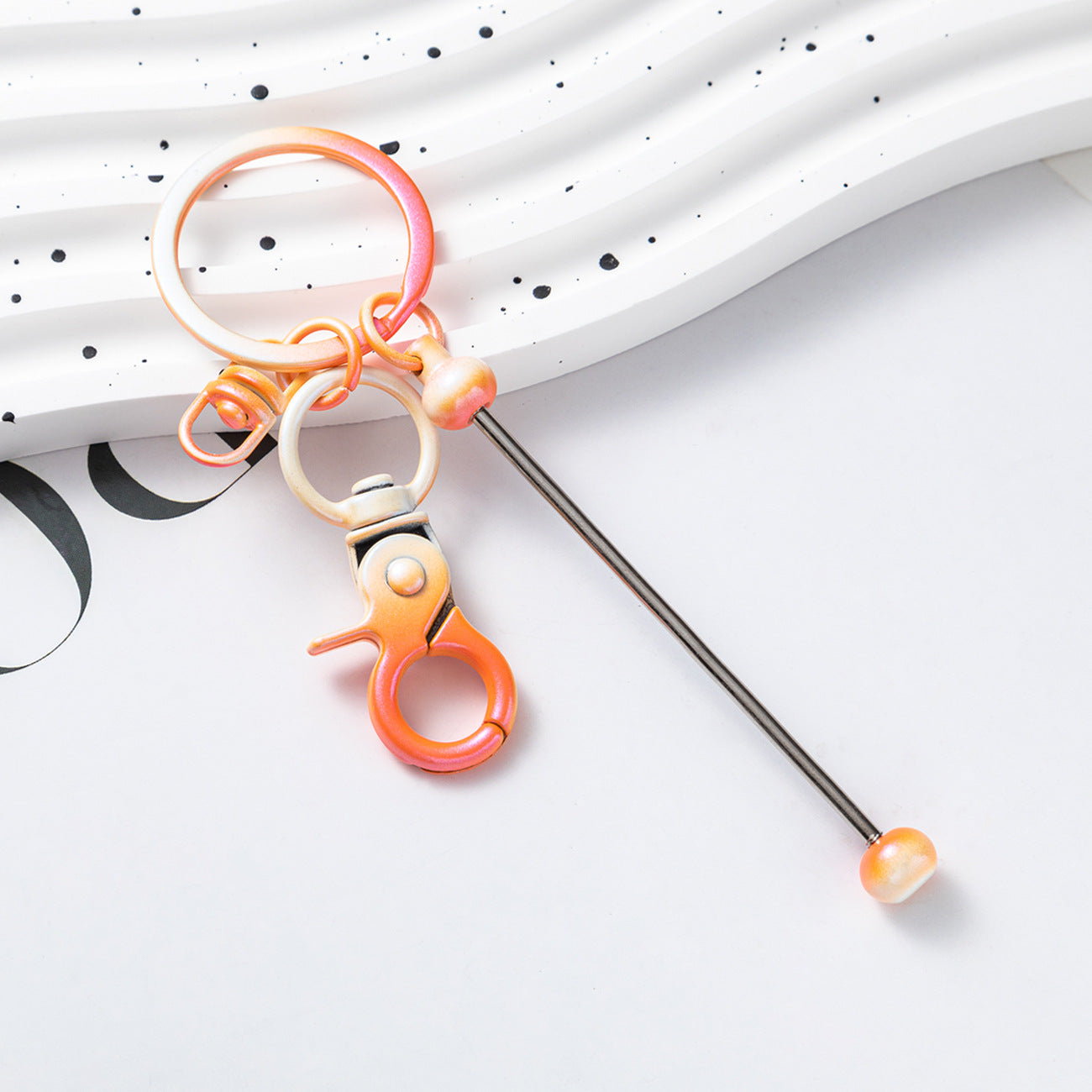 Wholesale Beadable Keychains Gradient Color DIY Beaded Keychains ACC-KC-HuaH009