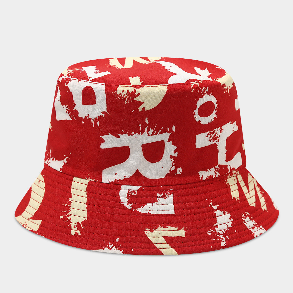 Wholesale  Graffiti Letter Double-sided Fisherman Hat Bucket Hat