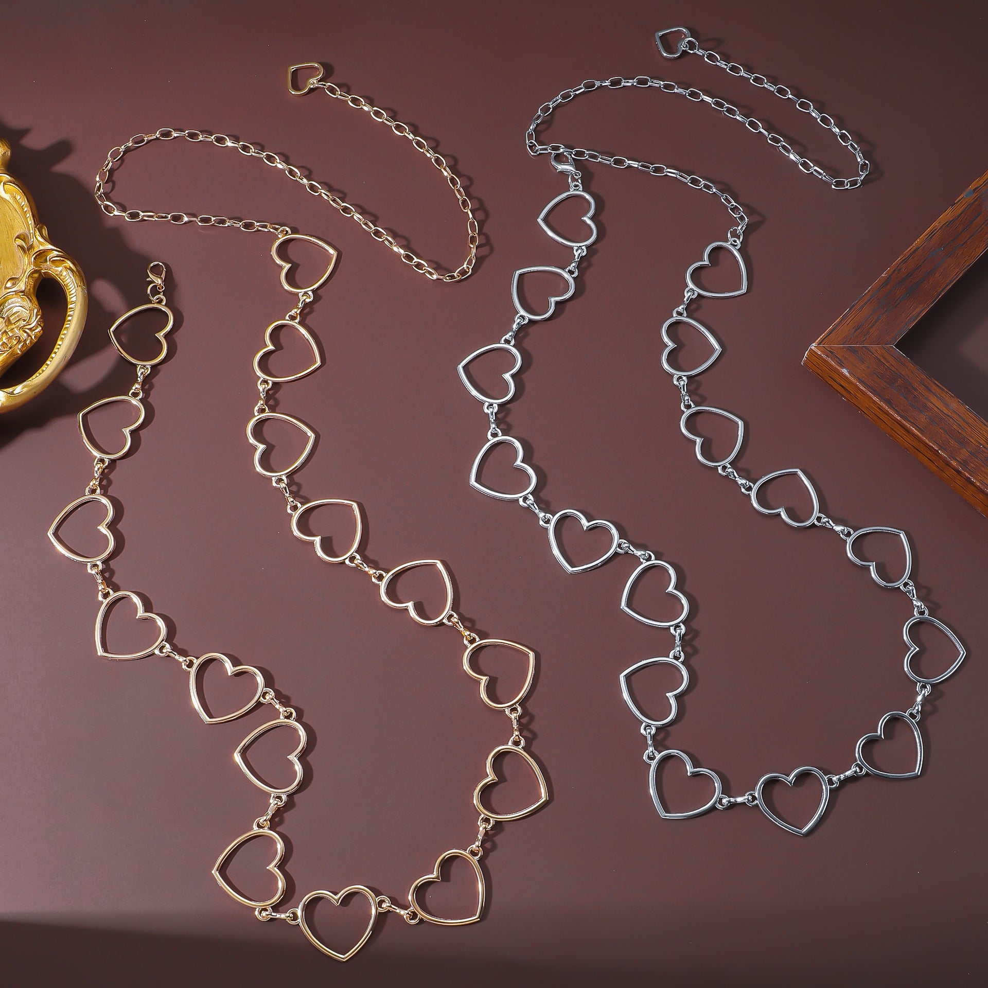 Wholesale Heart  Vintage Metal Hollow Body Jewelry