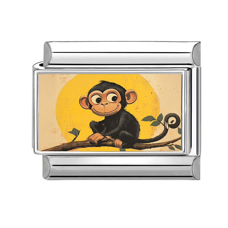 Wholesale Cartoon Monkey Modular Bracelet Stainless Steel Jewelry Accessory Gift Idea