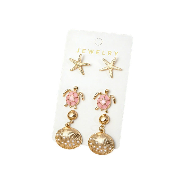 Wholesale Ocean Style Sea Turtle  Starfish Earring Set