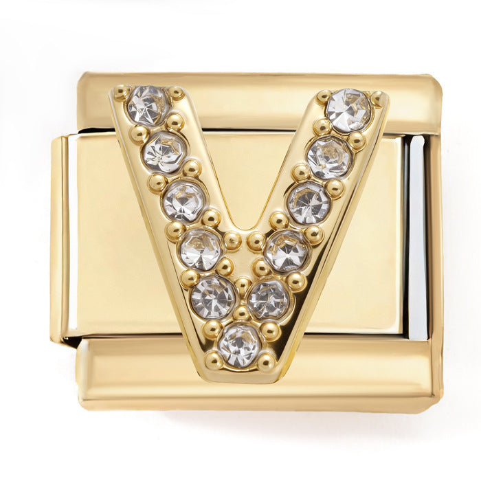 Wholesale 2PCS 9mm Italian Charm Starter Bracelets DIY Letters Stainless Steel Composable Bracelet