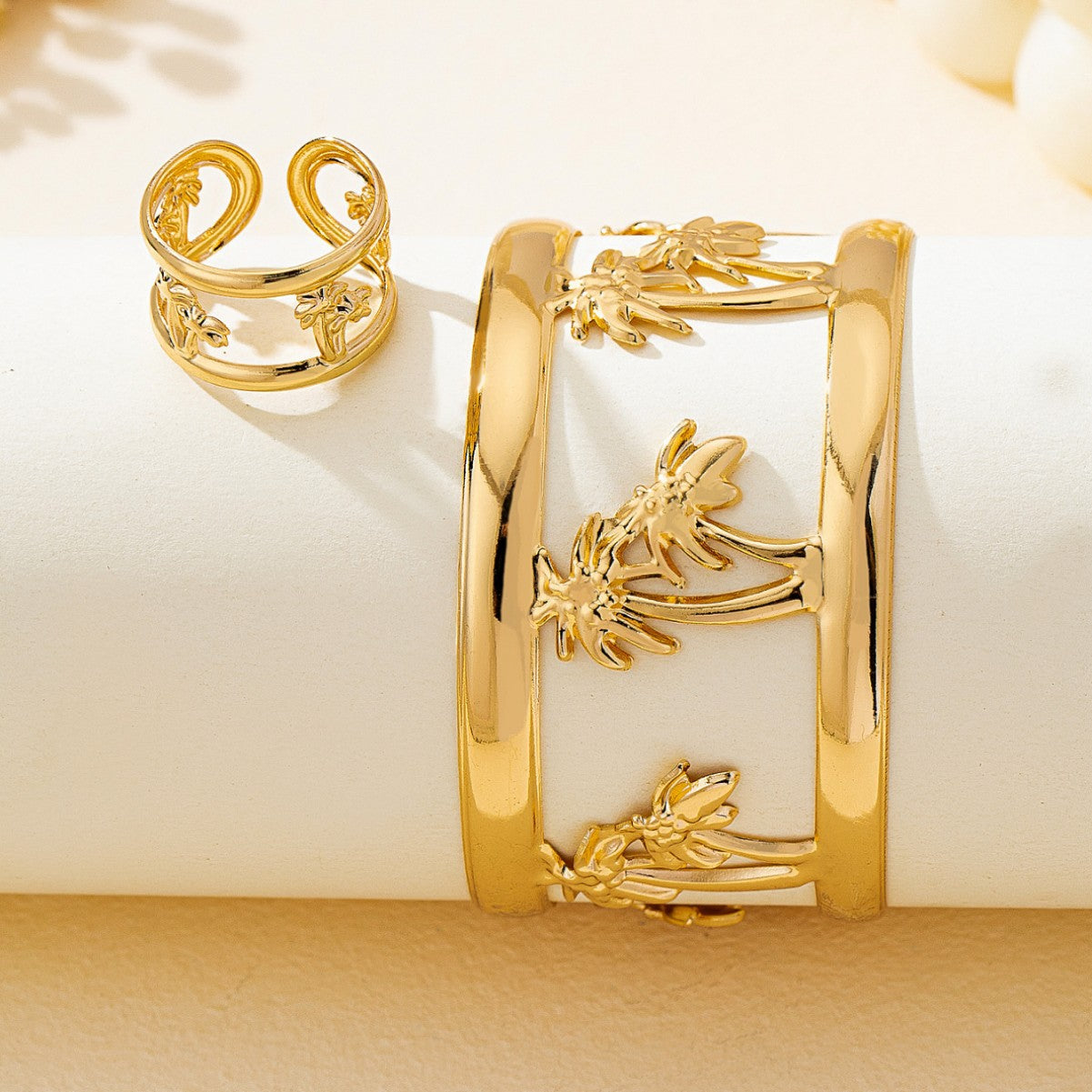 Wholesale Personalized Fashion Trend nut Tree Bracelet Ring Set Suitable for Women' s Party Daily Wear