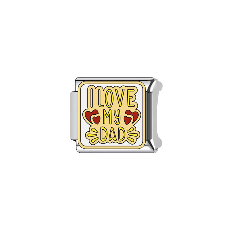 Wholesale Italian Charm Bracelet 9mm DIY Splicing Flower Series Stainless Steel Composable Bracelet