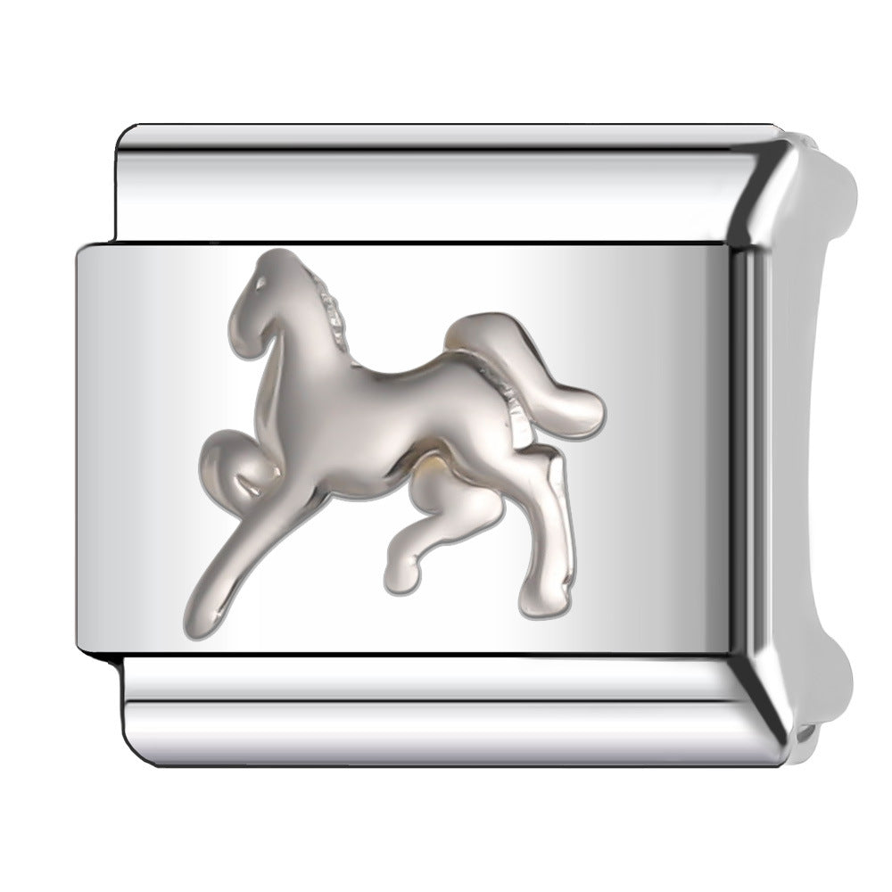 Wholesale 5pcs Italian Charm Bracelet 9mm DIY Splicing Cute Creative Stainless Steel Composable Bracelet