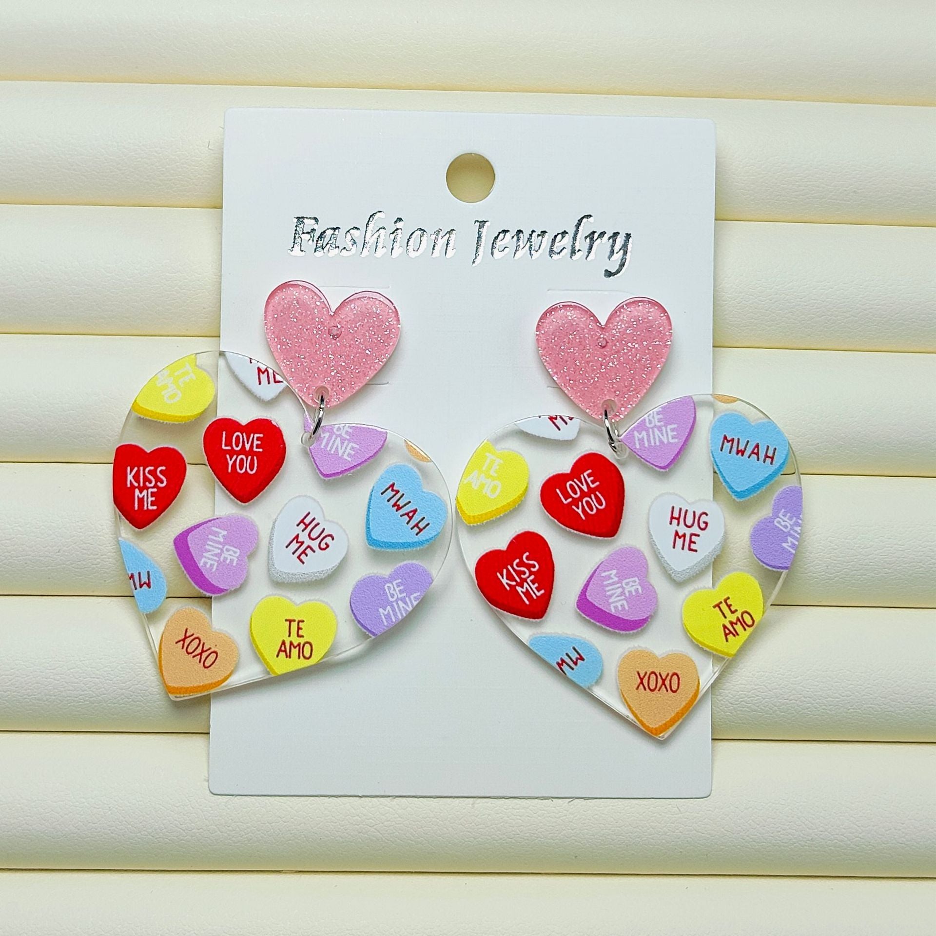 Wholesale Mother's Day Love Acrylic Sheet Letter Earrings ACC-ES-Qiyu013