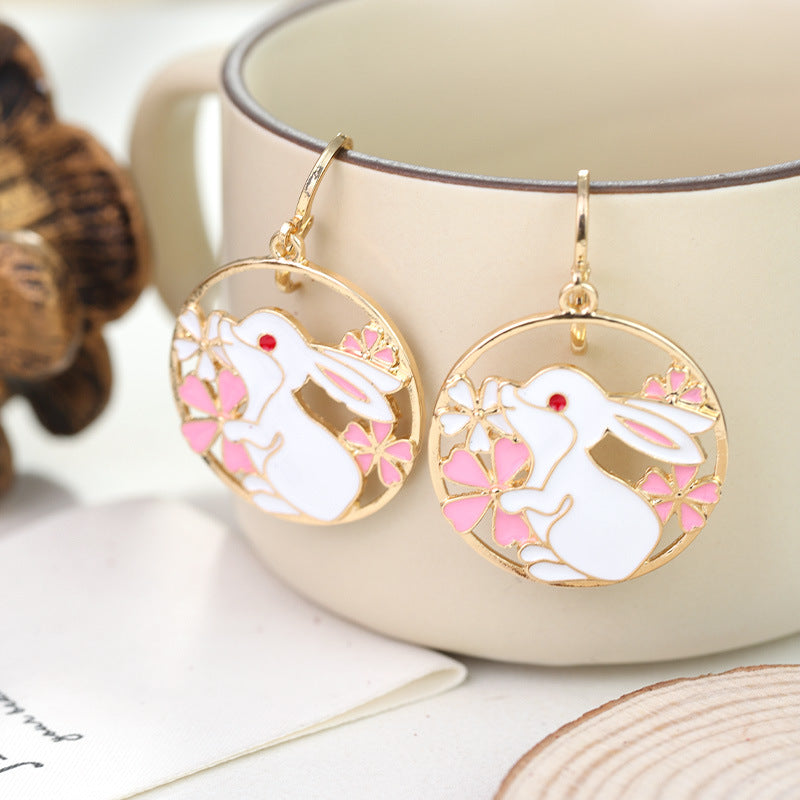 Wholesale Geometric Round Easter Alloy Drop Earrings