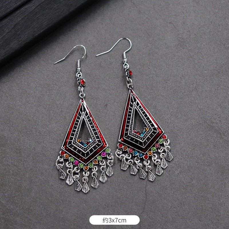 Wholesale Retro Ethnic Earrings Boho Tassel Stud Earrings Bohemian Vintage ACC-ES-Luox009