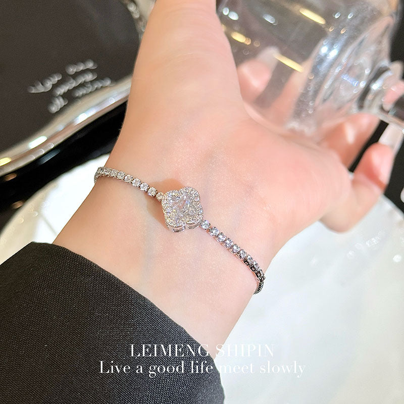 Wholesale Colorful Geometric Zircon Flower Bracelet