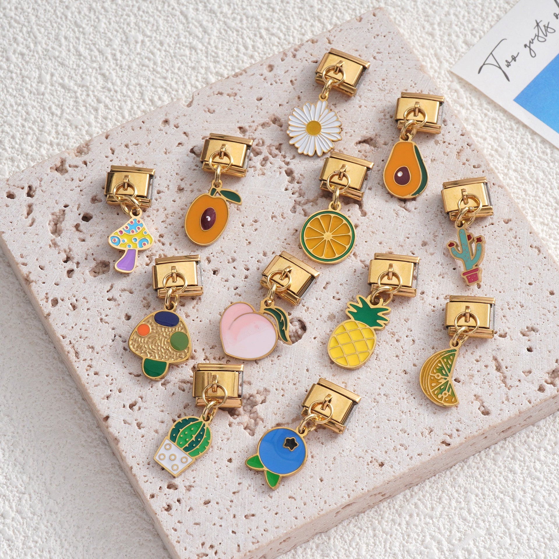 Wholesale Italian Charm Bracelet 9mm DIY Splicing Creative Cute Pattern Stainless Steel Composable Bracelet