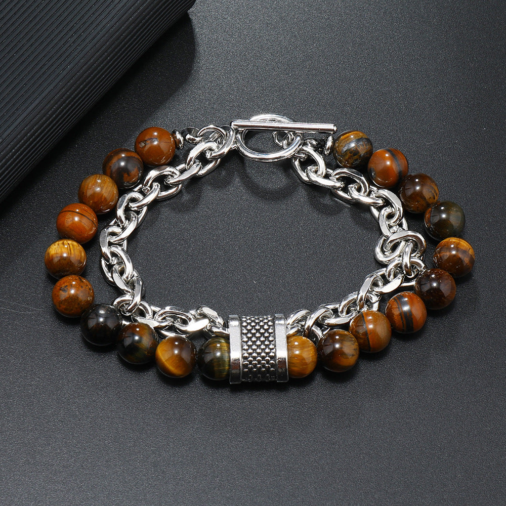 Wholesale  3PCS Men' s beaded natural stone bracelet