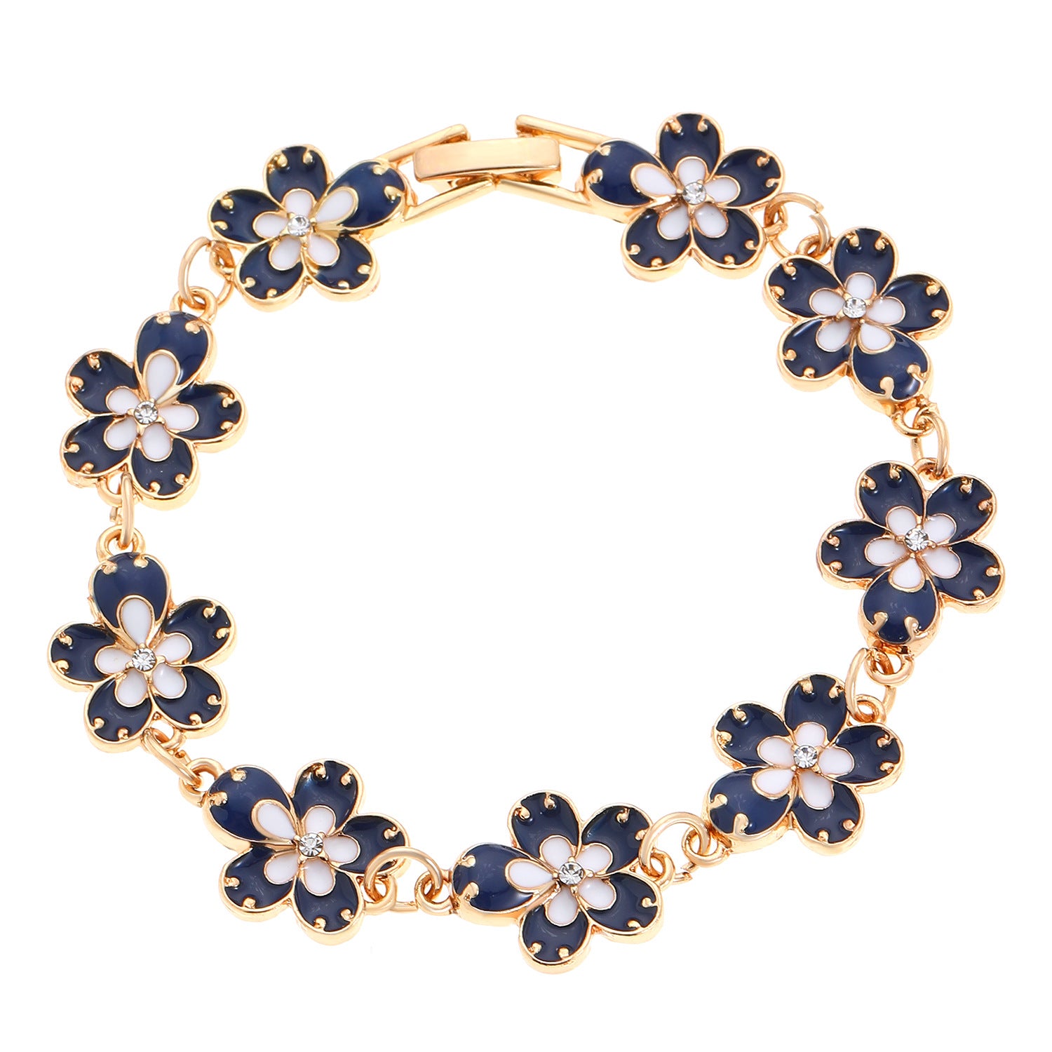 Wholesale Vintage Alloy Flower Bracelet For Women Distressed Design Chic Jewelry Accessory