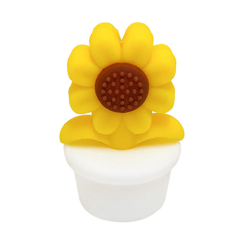 Wholesale of 10PCS Planter Sunflower Food Grade Silicone Beads ACC-BDS-WDX042