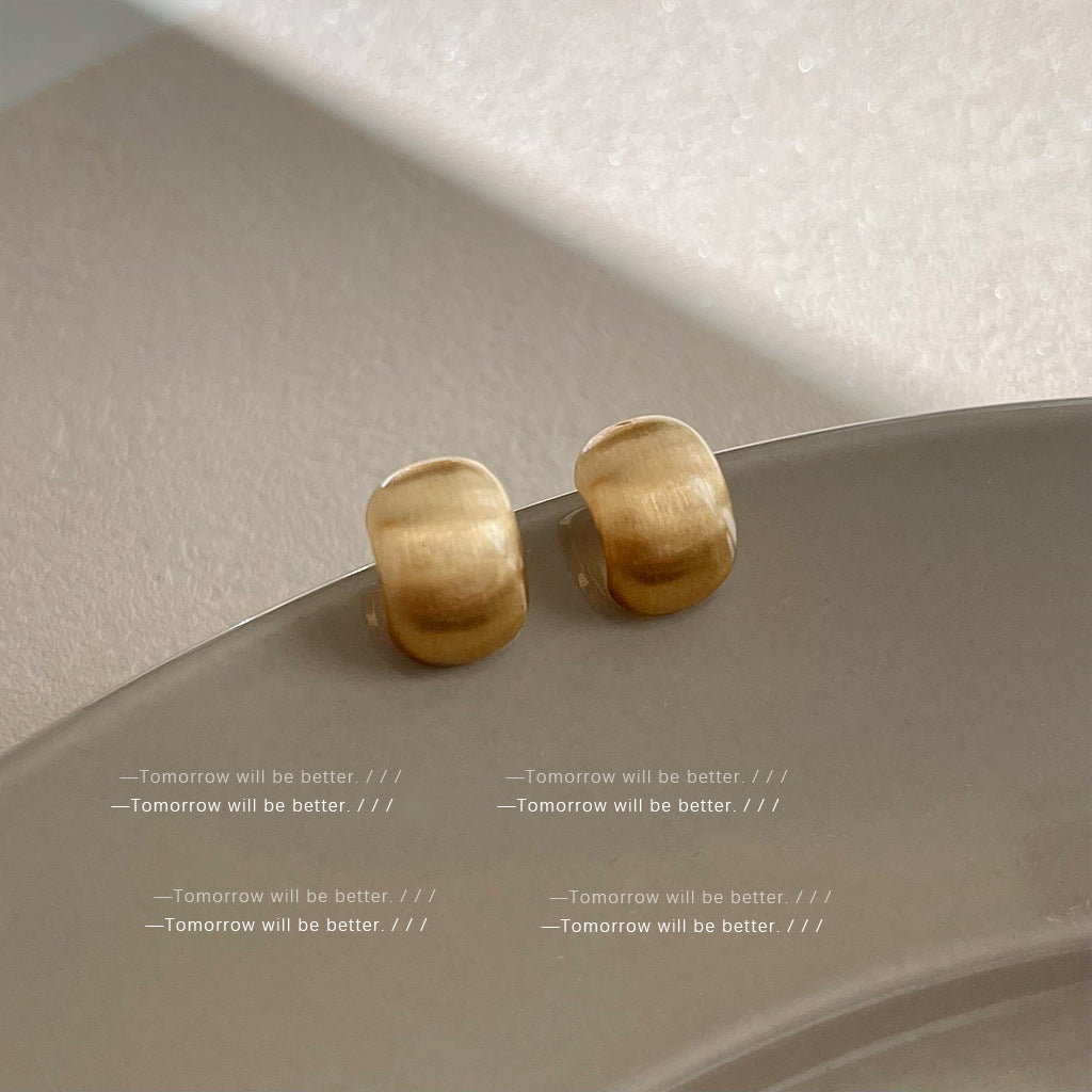 Wholesale Brushed Frosted Geometric Earrings Ear Studs ACC-ES-Eryu003