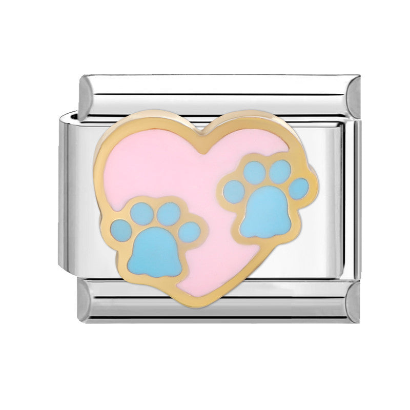 Wholesale Italian module handmade module creative DIY pink Charms