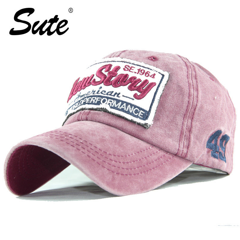 Wholesale Cotton Washed Khaki Embroidered Baseball Cap Adjustable Summer Sun Hat Trendy Everyday Wear