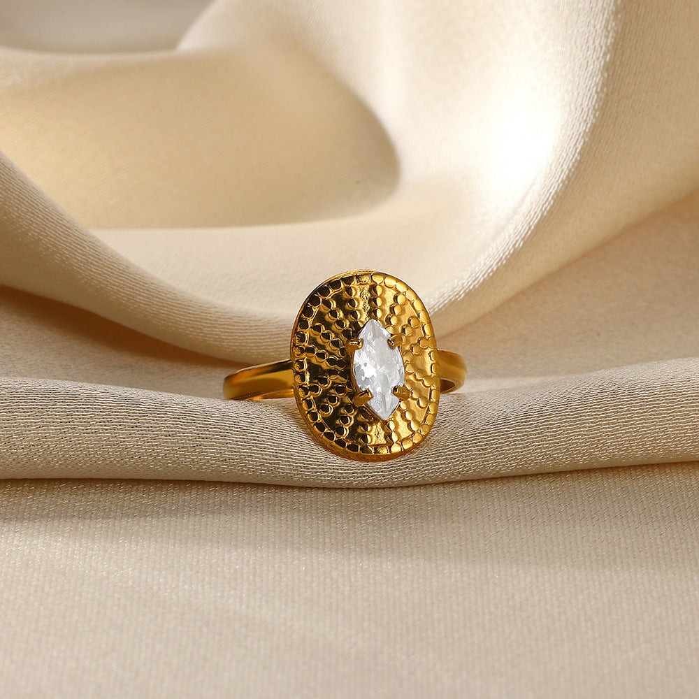 Wholesale Stainless steel vintage flower ring