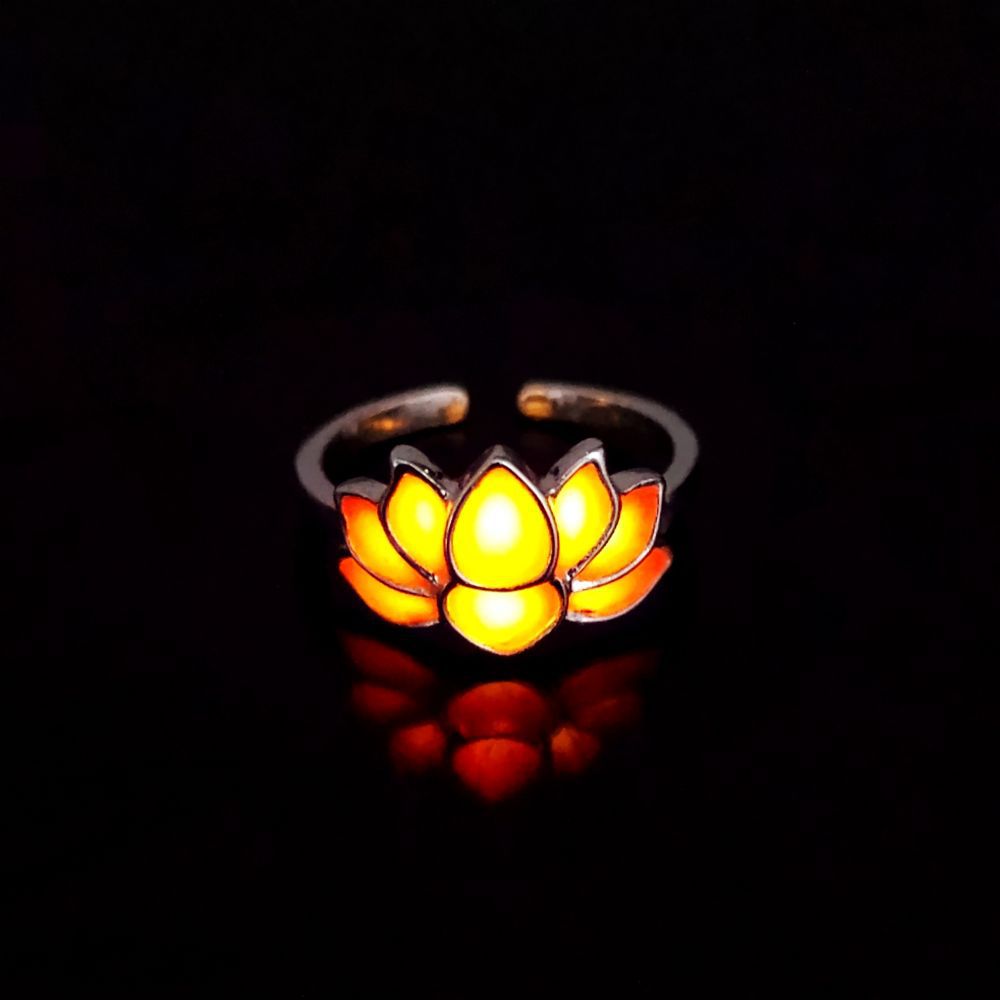 Wholesale Non-fading luminous lotus flower ring