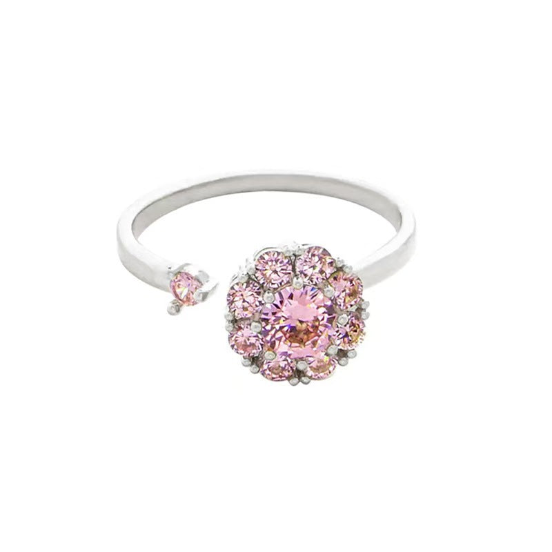 Wholesale Gold Plated Rotatable Flower Ring Women' s Jewelry Accessory