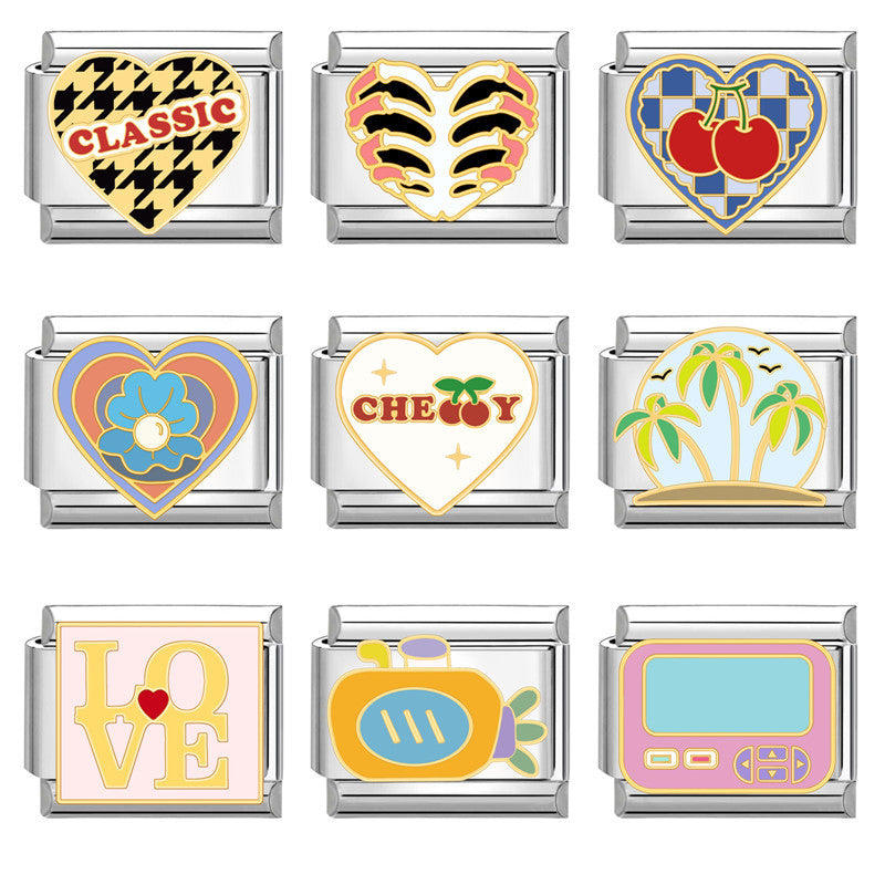 Wholesale  Italian Beaded Bracelet 9mm DIY Splicing Removable Vintage Stainless Steel Combinable Bracelet