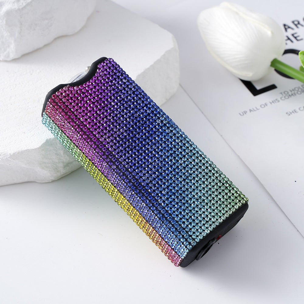 Wholesale Butterfly Sunflower Color Diamond Stickers Multi-function Charging Flashlight Keychain Accessories ACC-KC-ZhiYa064