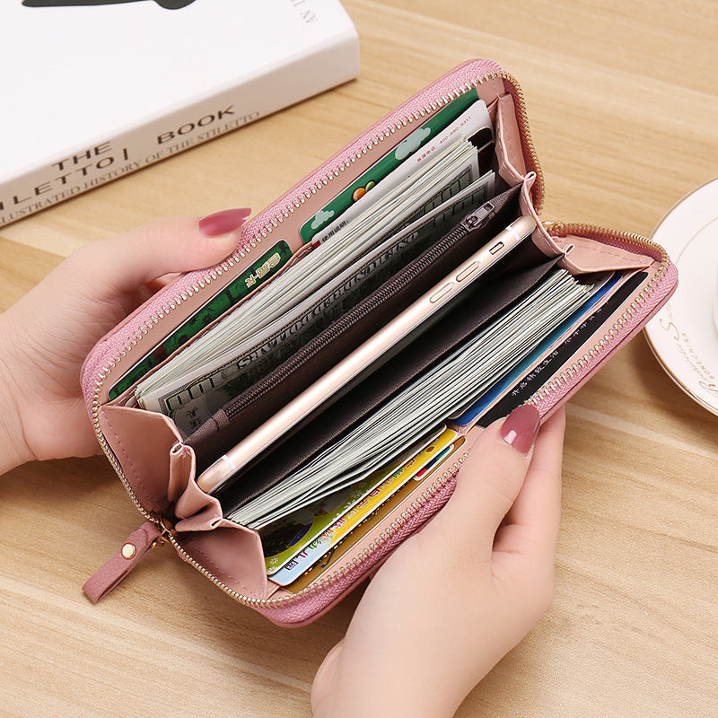 Wholesale long zipper lychee pattern wallet