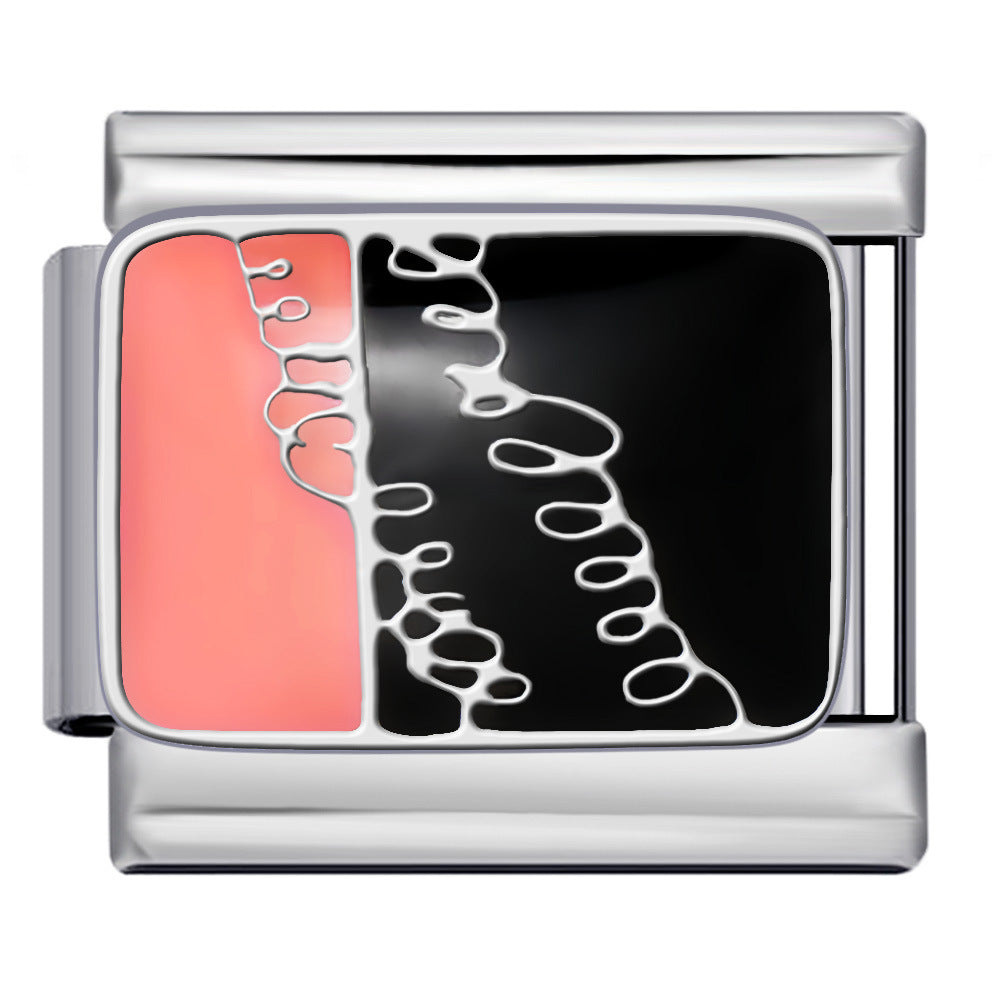 Wholesale Italian Charm Bracelet 9mm DIY Splicing Nail Art Series Stainless Steel Composable Bracelet