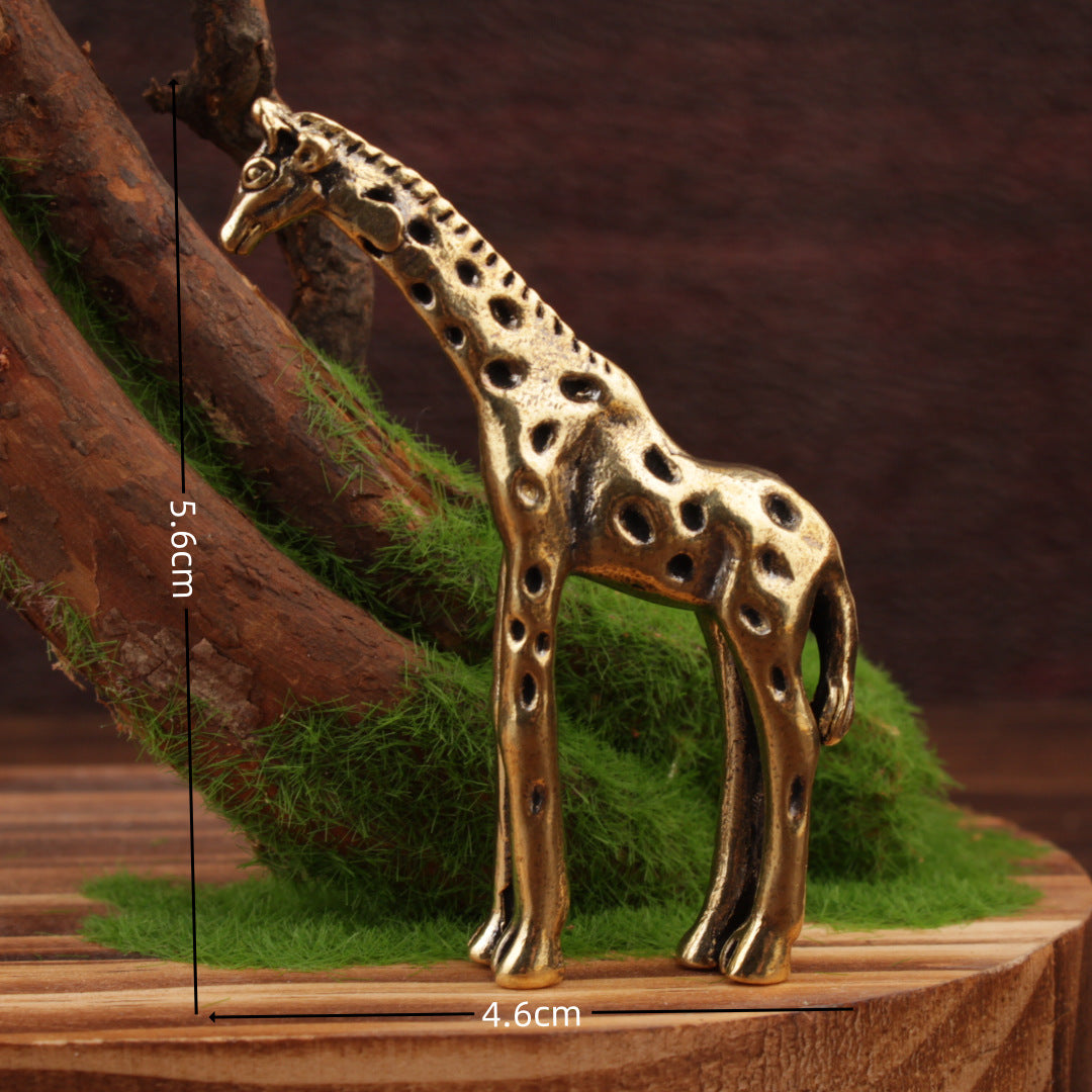 Wholesale Chinese Style Brass Giraffe Ornament for Home Decor Craft Supply