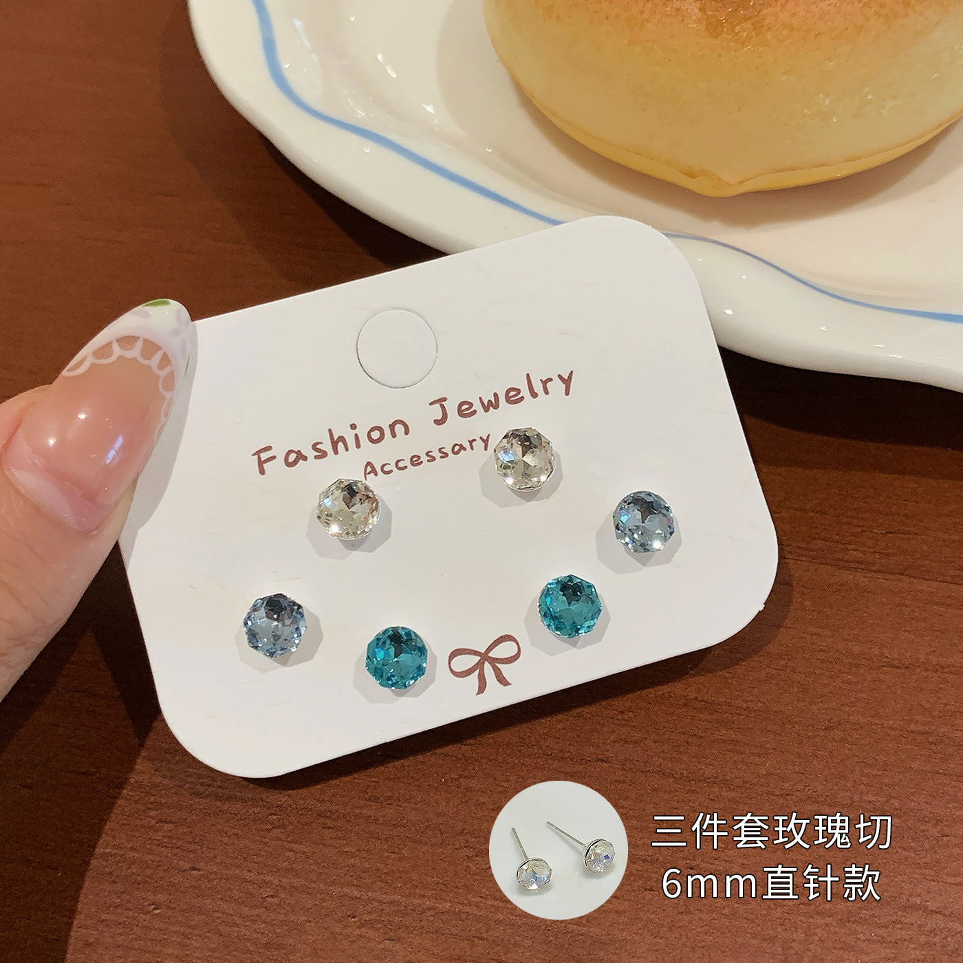 Wholesale Eight-Sided Rose  Earrings