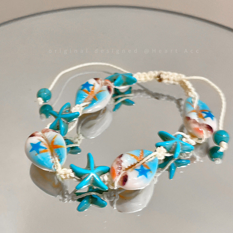 Wholesale Niche Seaside Shell Star Bracelet Alloy Electroplated Beach Vacation Fashion Accessory