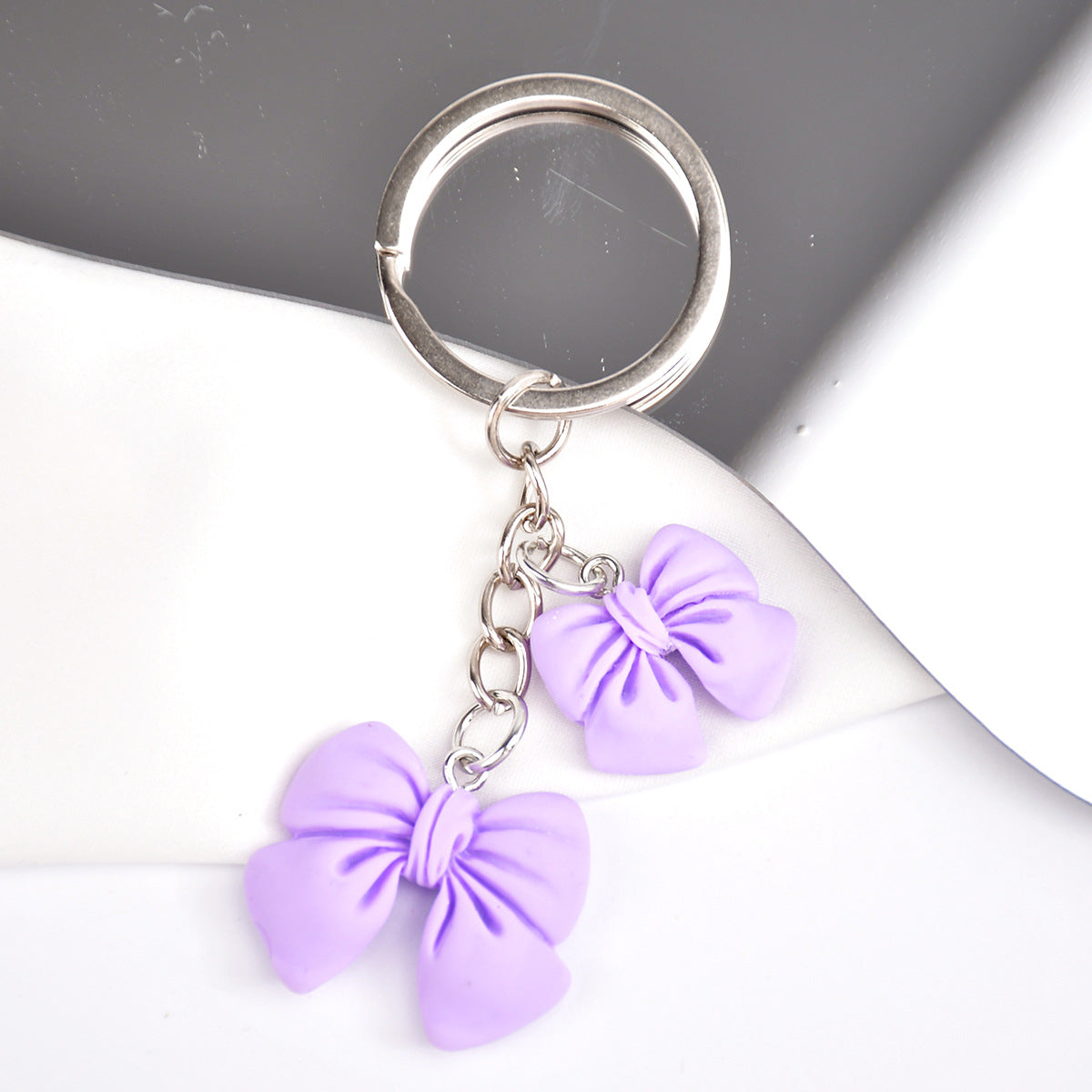 Wholesale  Candy Color Bow Flower Pendant  Keychain