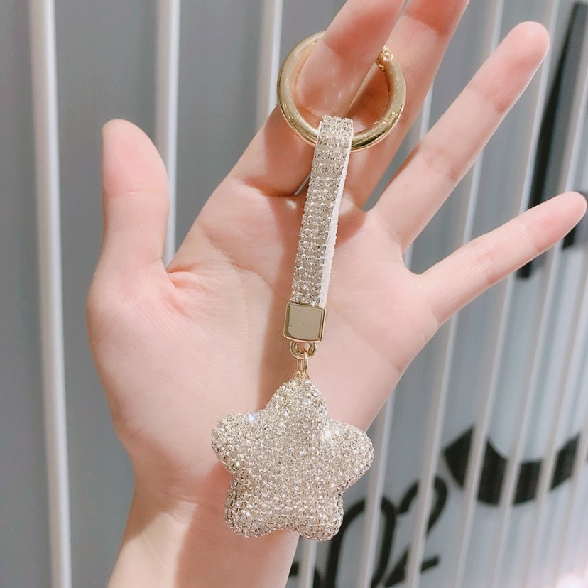 Wholesale Rhinestone Five-pointed Star Alloy Keychain Lanyard Keychain ACC-KC-ShuoT021
