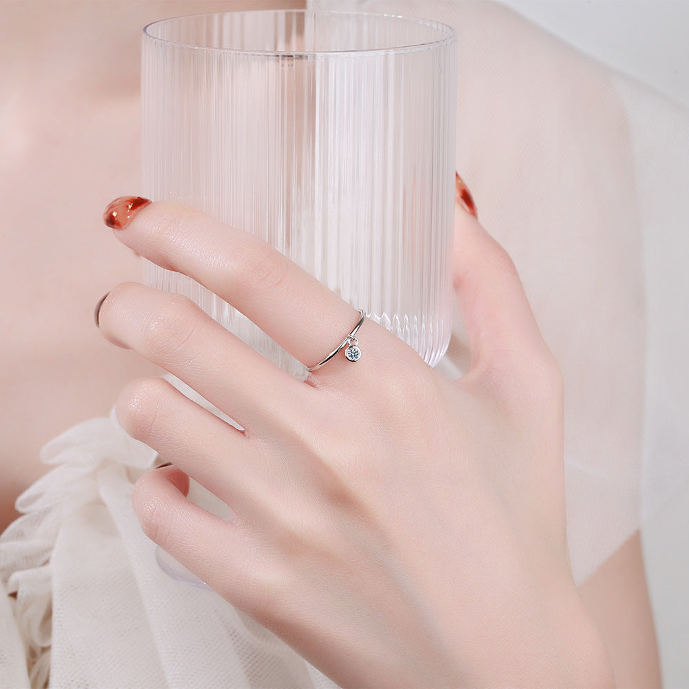 Wholesale S925 Sterling Silver  Small Circle Full Diamond Ring