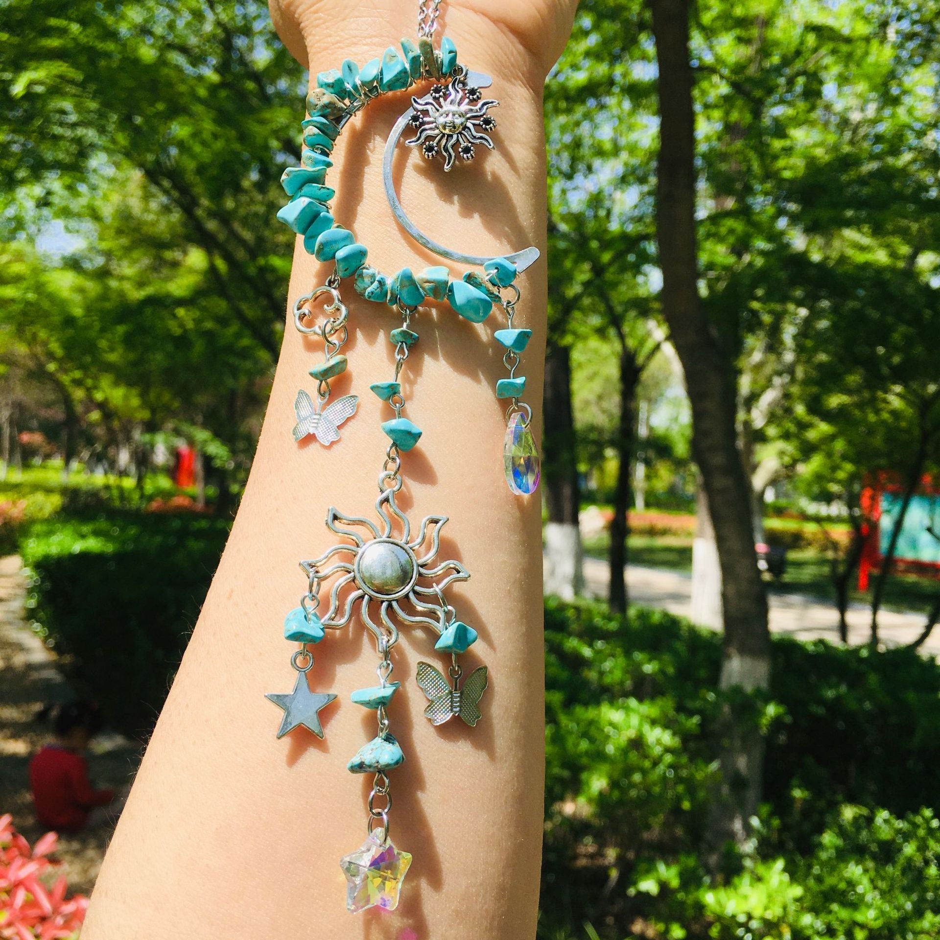 Wholesale Natural Crystal Gravel Double Sun Sun Catcher Wind Chime ACC-WS-RongGuan006