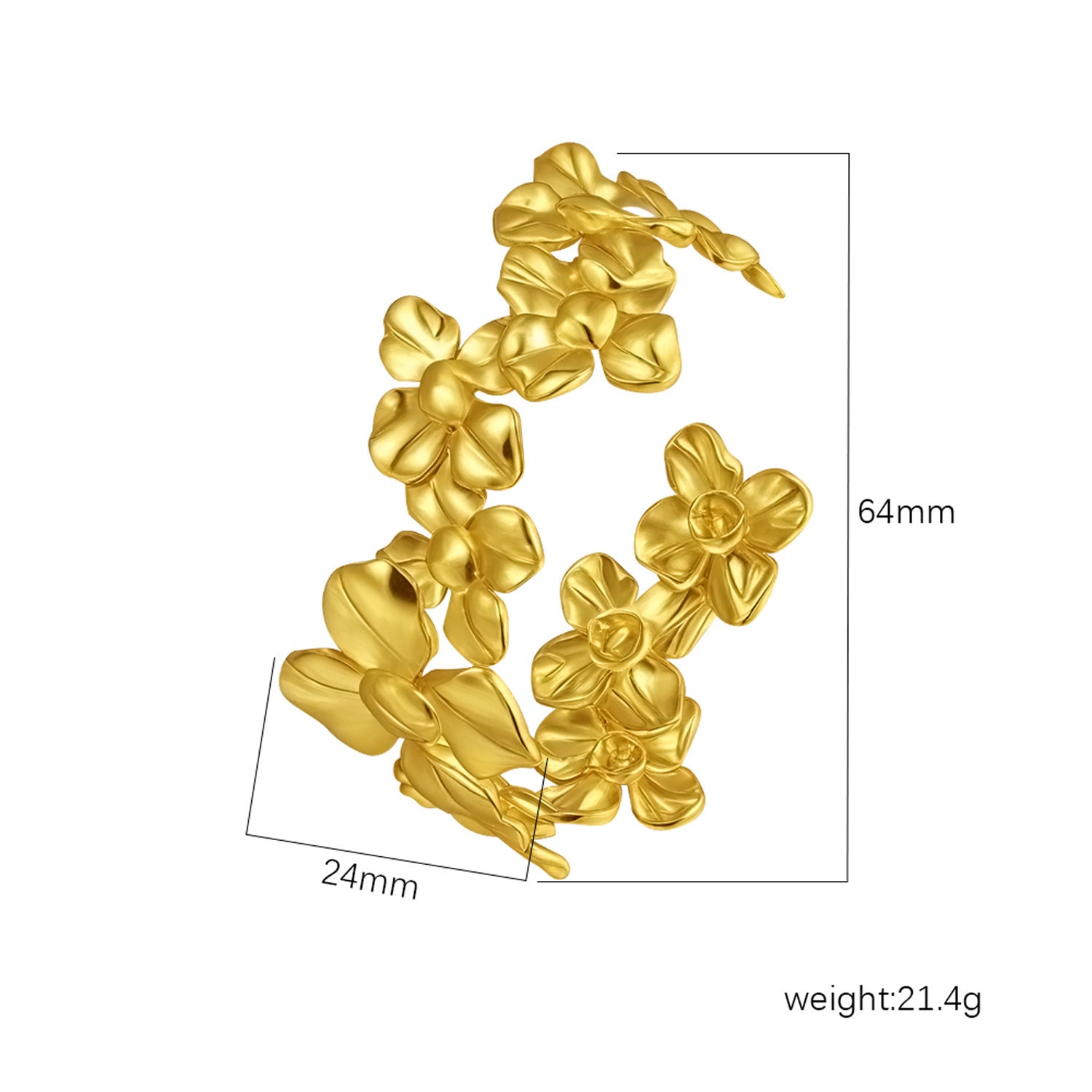 Wholesale Stainless Steel Open C Shape Bangle 18K Gold Plated Fashion Jewelry for Gift Boutique Resale