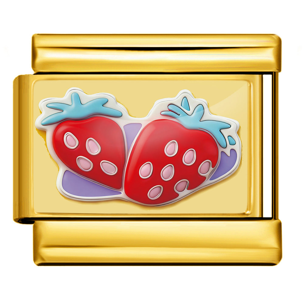 Wholesale  Italian Charm Bracelet 9mm DIY Fruit and Vegetable Series Creative Stainless Steel Composable Bracelet