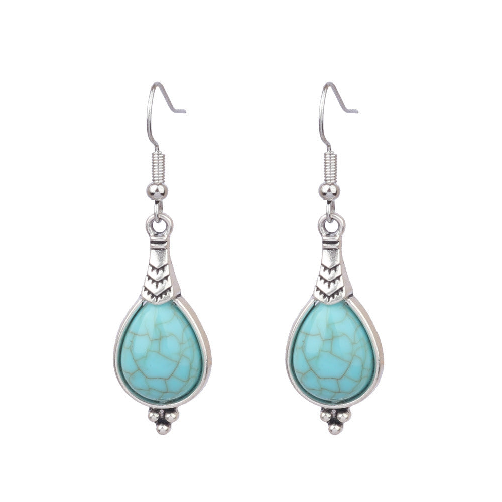 Wholesale Beach Resort Style Alloy Geometric Acrylic Turquoise Earrings for Women ACC-ES-MoMo002