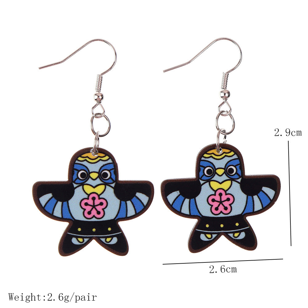 Wholesale  creative children's fun acrylic kite earrings