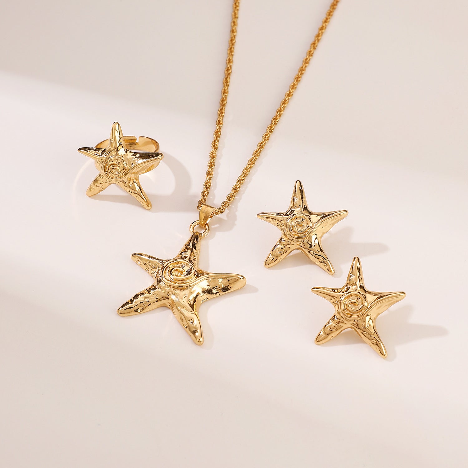 Wholesale  five-pointed star pendant necklace earring
