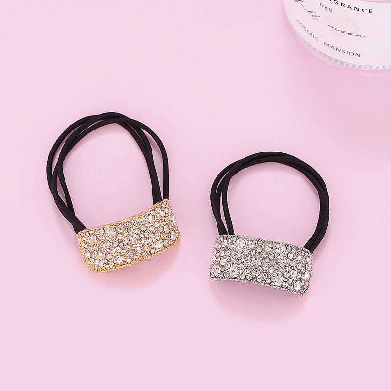 Wholesale Curved Rhinestone Shiny Hair Ring Elastic Rubber Band Hair Rope Hair Scrunchies ACC-HS-CMi001