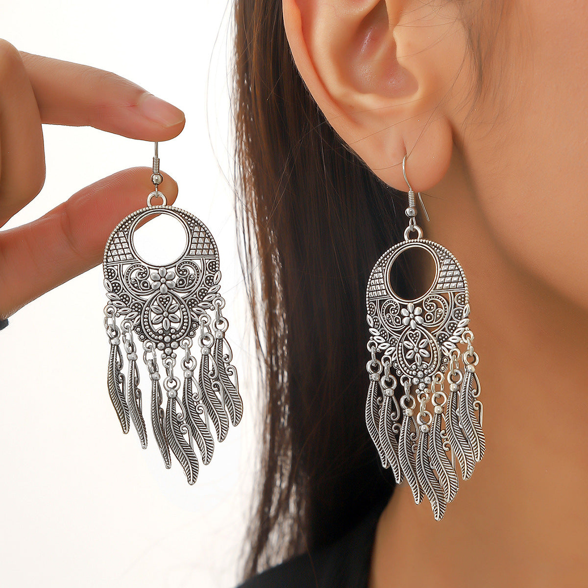 Wholesale  bohemian Retro ethnic style turquoise dangle earrings