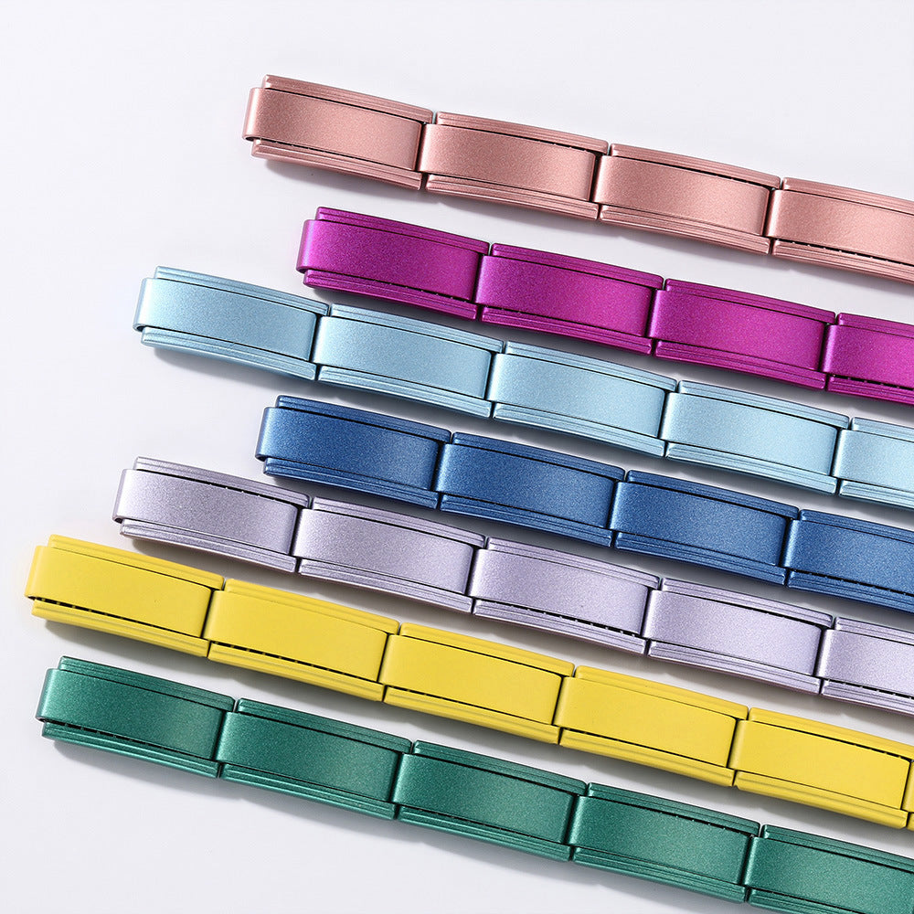 Wholesale Geometric Stainless Steel Italian Module Bracelet,  Fashion Jewelry Accessory for DIY Watch Band or Boutique Resale Gift