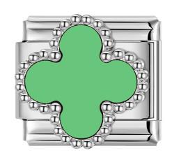 Wholesale Italian Charm Modules Four Leaf Clover for Bracelet Making Jewelry Accessory ACCVIP