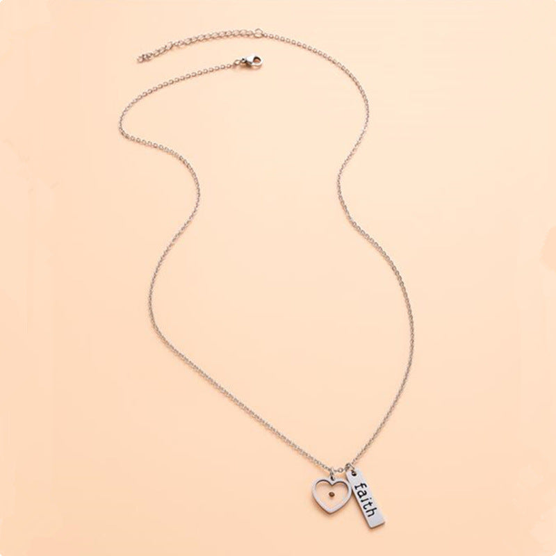 Wholesale Stainless Steel Heart Shape Faith Mustard Seed Necklace ACC-NE-MS017