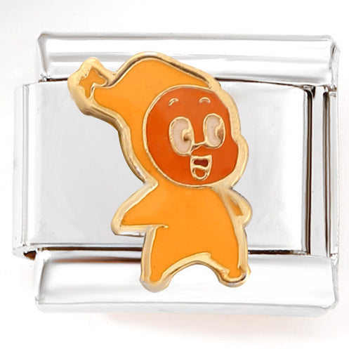 Wholesale Italian Charm Bracelet 9mm DIY  Little Yellow Duck    Creative Stainless Steel Composable Bracelet  ACCVIP