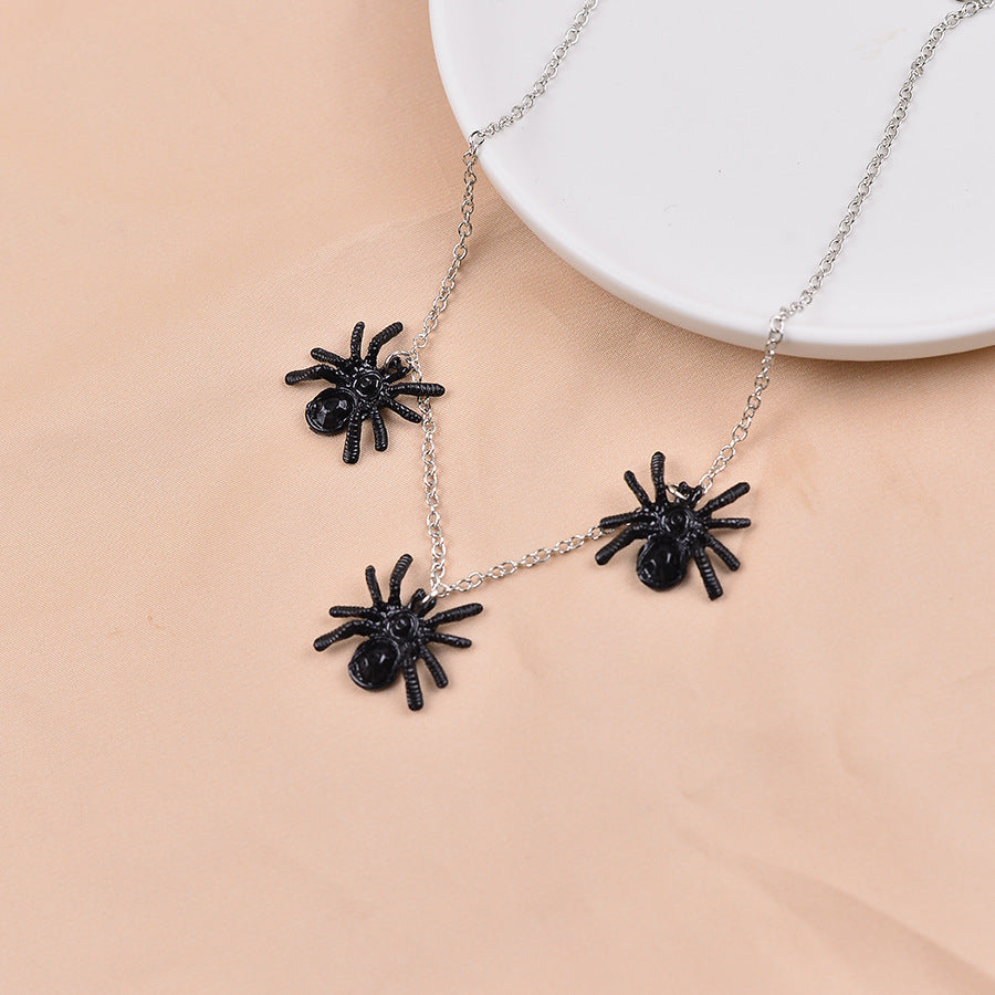 Wholesale Retro Gothic Black  Earrings And Necklace Set  Party Gift Zinc Alloy Jewelry For Resale