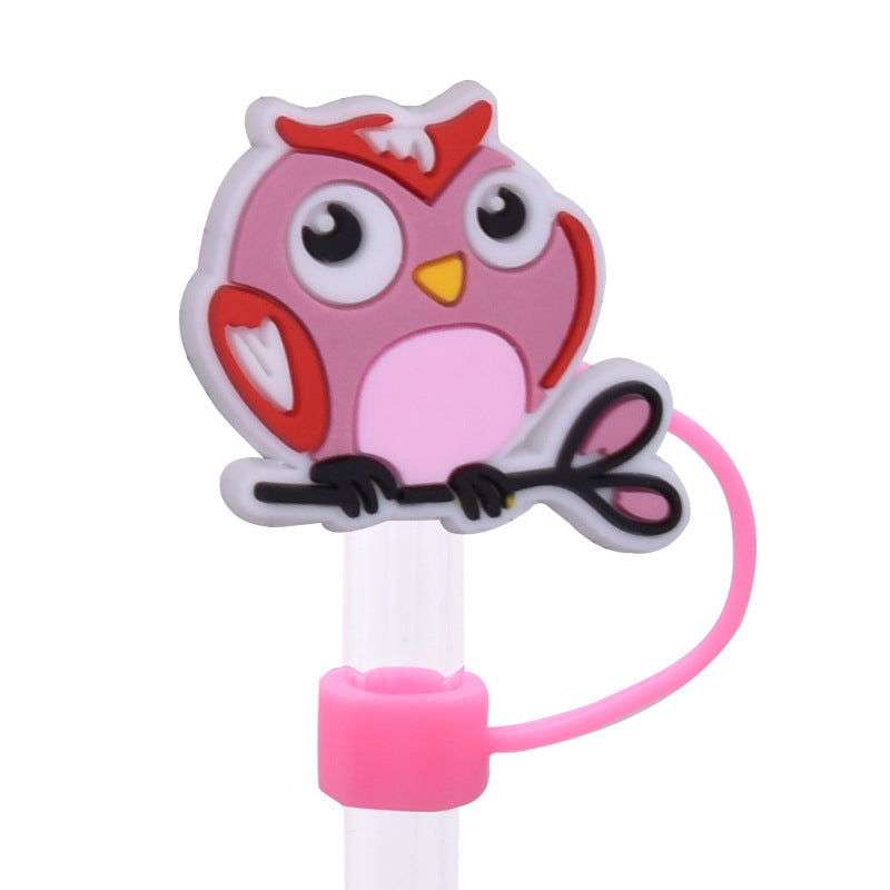 Wholesale Random 100pcs Creative dustproof cartoon Straw Cover Straw Tube Cap