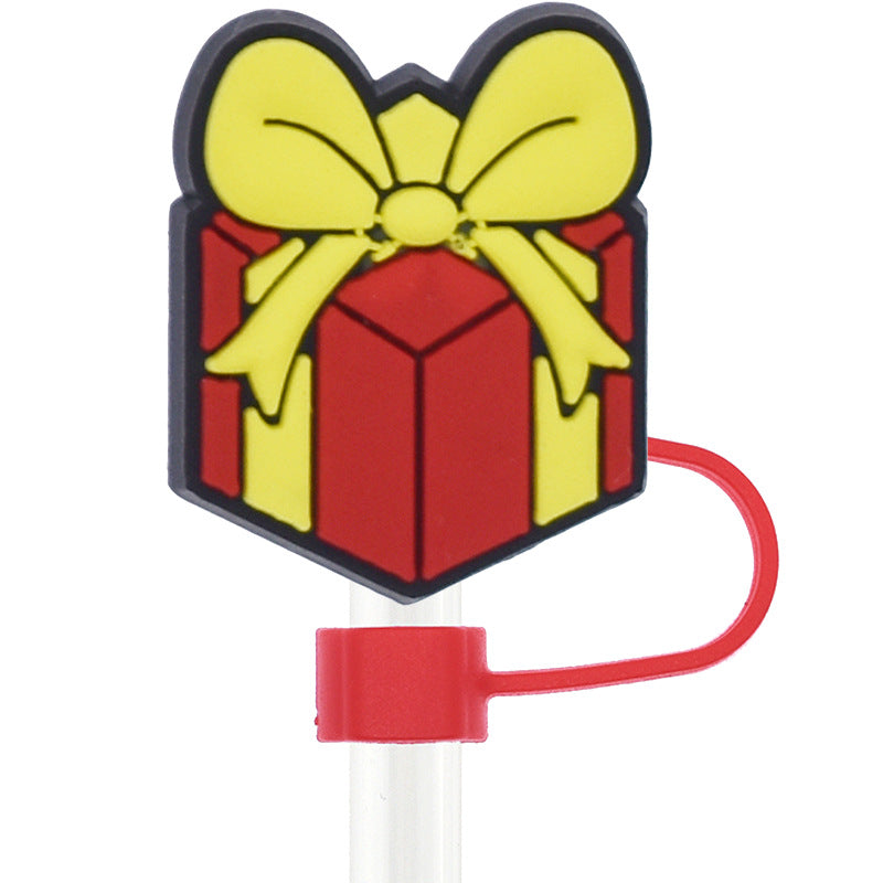 Wholesale Random 100pcs Christmas 10mm PVC Soft Straw Tube Cap ACC-SCR-RYY082