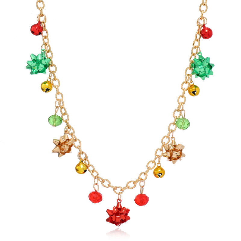 Wholesale Christmas Colorful Bell Necklace Cartoon Multi-color Flower Necklace ACC-NE-KaiQing005